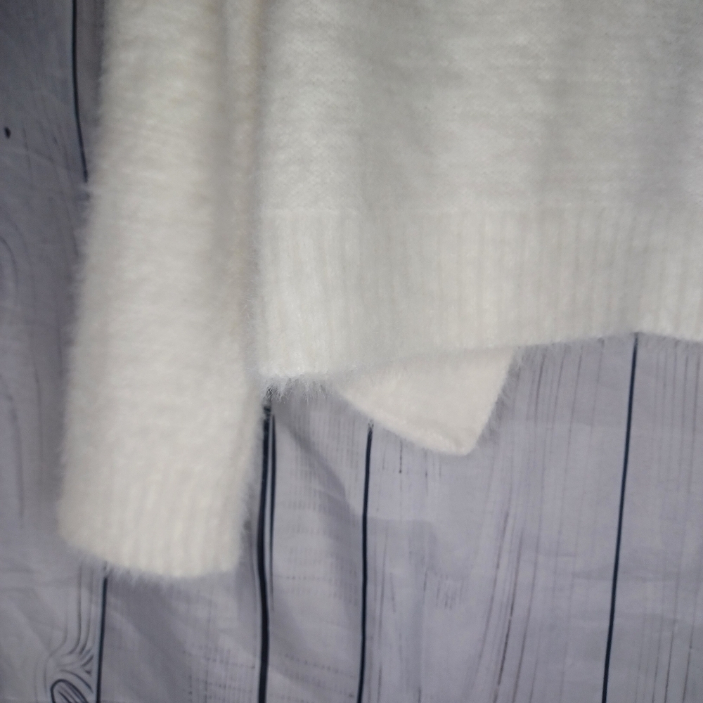 Calvin Klein Women's White Open-Front Cropped Coquette Minimalist Sweater - Picture 8 of 10